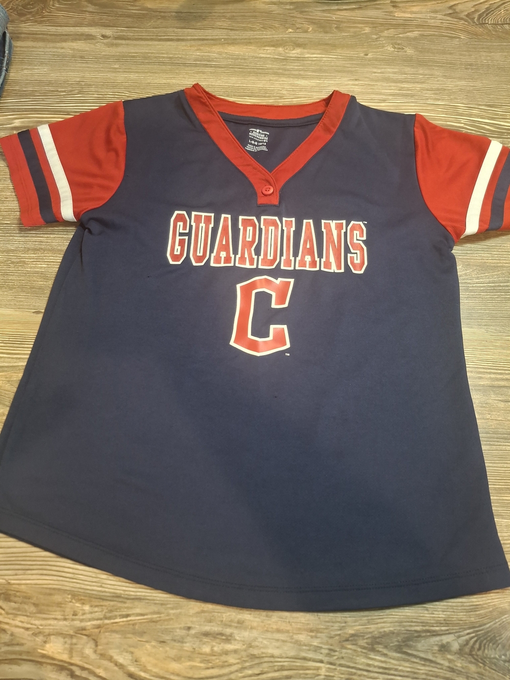 MLB Guardians Navy and Red Kids Short Sleeve Jersey